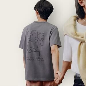 Uniqlo x Louvre x Yu Nagaba | The Musee du Louvre Mona Lisa Tee | Gray | XL